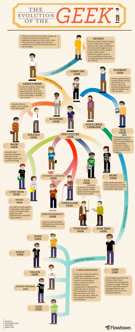 Infographic showing the Evolution of a Geek